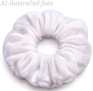 Sametové lesklé Scrunchie gumičky do vlasů - Bílé 
